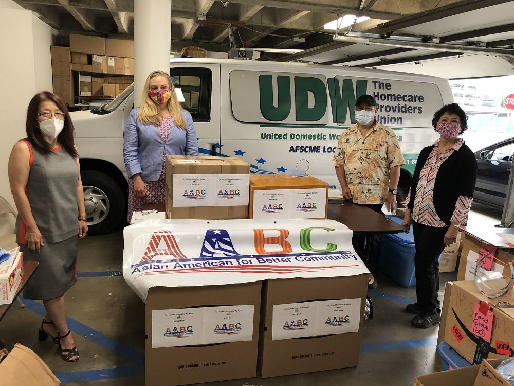 09/07/2020 AABC donated 3,000 KN95 masks to United Domestic Worker – Homecare Provider’s Union